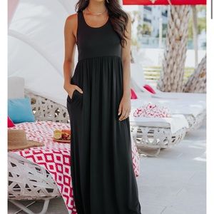 Hunter green tank top maxi dress